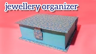 DIY jewelry organizer box making with waste cardboard😍😘🤗 [upl. by Haelam575]