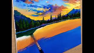 Scenery painting 🎨🖌️💖painting colors easy [upl. by Calvert226]