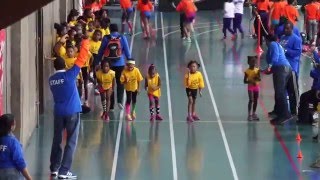 Jayla Johnson running the 400m at Colgate Games Elementary A Division  142015 [upl. by Mandych]