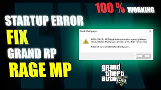 How to FIX GRAND RP  RAGE MP LAUNCH ERROR  100  Working  GTA 5 RP  GTA 5 ONLINEOFFLINE [upl. by Leidag]