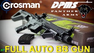 CROSMAN DPMS SBR FULL AUTO BB GUN AIR RIFLE REVIEW AND SHOOTING TEST HUNTER TOM [upl. by Germin]