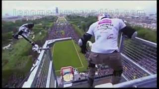 Taïg Khris MEGA JUMP Eiffel Tower  World Record [upl. by Nhguav]