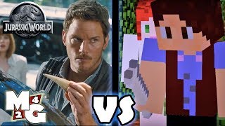 Official Jurassic World Trailer  VS  Minecraft Jurassic World Trailer [upl. by Aynahs238]