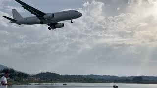 Airplane Landing at Corfu Airport Kanoni Planespotting [upl. by Jerald]