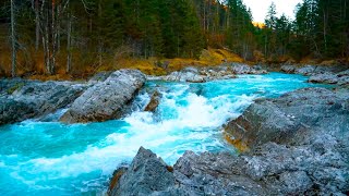 Mountain River Waterfall Flowing 247 Water Sounds Nature White Noise River Sounds for Sleeping [upl. by Adnaw]