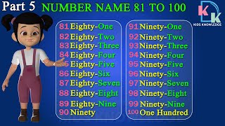 81 To 100 Counting  Number Names 81 To 100  Number Names In English  81 To 100 English Name [upl. by Rafaelia]