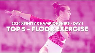 Top 5 Routines  Floor Exercise  Junior Women Day 1  2024 Xfinity US Championships [upl. by Ardnalac]