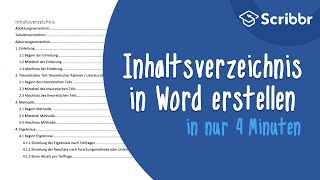 Inhaltsverzeichnis Word in nur 4 Minuten erstellen  Scribbr 🎓 [upl. by Caralie]