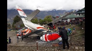 CCTV footage  Plane collides with Helicopter at Lukla Airport [upl. by Lecram]