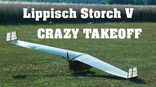 Lippisch Storch V  scale RC flying wing CRAZY TAKEOFF  4K  2023 [upl. by Nadnarb]