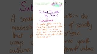 Subculture  ALevel Sociology  Key Terms [upl. by Jeritah361]