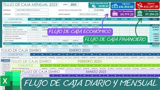 FLUJO DE CAJA💲en Excel✅para la Empresa📆Diario y Mensual [upl. by Florance]