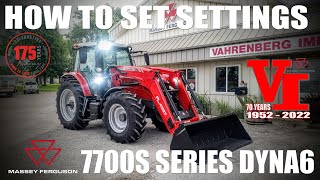 How to Setup and Customize the Settings for Massey Ferguson 7715S Dyna6 Tractor [upl. by Nodarb]