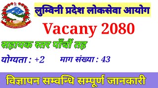 Lumbini Pradesh Loksewa Aayog Vacancy 2080  Lumbini Pradesh Vacancy 2080  government job [upl. by Rma]