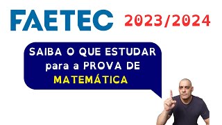 FAETEC  20232024 PROGRAMA DA PROVA [upl. by Omor767]