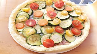 Tarte ensoleillée 🌞aux courgettes et aux lardons fumés🧡 une véritable tuerie [upl. by Enirahtac]