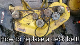 John Deere Lawn Mower Deck belt replacement [upl. by Drofxer]