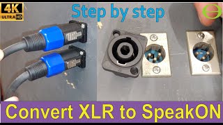 How to convert an XLR to SpeakON panel mount connector [upl. by Hollie]