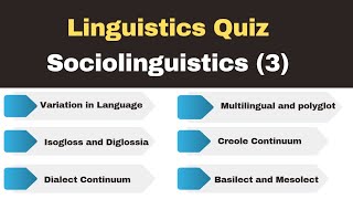 MCQS on Sociolinguistics  Linguistics Quiz  Isogloss  Diglossia  acrolect mesolect and basilect [upl. by Jeannette]