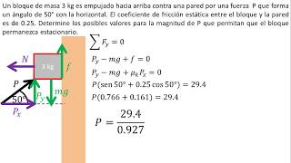 Física  Fuerza de fricción  Ejemplo 10 [upl. by Eneryc]