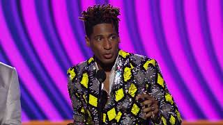 JON BATISTE Wins Best Music Video For quotFREEDOMquot  2022 GRAMMYs Acceptance Speech [upl. by Rodrigo93]