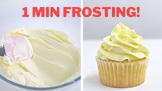 Silky BUTTERCREAM icing in 1 MINUTE │ Frosting recipe for cupcake PIPING amp cakes [upl. by Fredrick509]