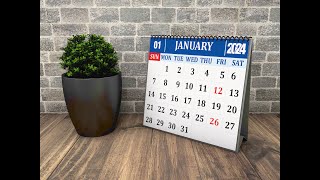 Free Download Printable Yearly Calendar 2024 CDR  123 calendar  2024 design coreldraw [upl. by Acitel]