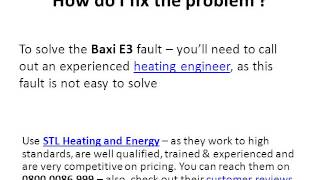 Baxi E3 Error [upl. by Urian]