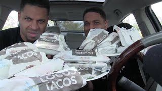 Taco Bell Fiery Doritos Tacos Eating Challenge Hodgetwins [upl. by Asimaj]