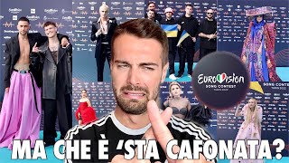 EUROVISION 2022 GIUDICHIAMO MALE GLI OUTFIT DEI CANTANTI SUL RED CARPET [upl. by Hayward]