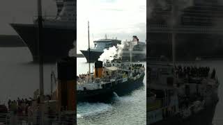 Steamship Shieldhall amp Queen Mary 2 steamship shieldhall steam ship oceanliner shorts [upl. by Llevel]