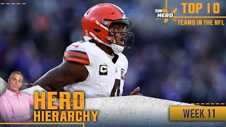 Herd Hierarchy Browns return Ravens drop 49ers jump up in Colins Week 11 rankings  THE HERD [upl. by Cathi]