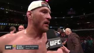 UFC 203 Stipe Miocic and Alistair Overeem Octagon Interview [upl. by Eniamsaj51]