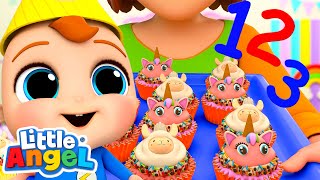 Count the Cupcakes Song  Nursery Rhymes for kids  Little Angel [upl. by Hubing]