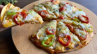 Tortilla Pizza in 5 minutes easy and delicious tortilla Pizza Recipe [upl. by Suiramed]