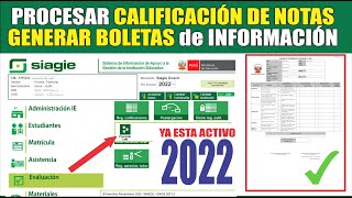 Siagie  Tutorial como PROCESAR LOS PERIODOS 2022  GENERAR BOLETAS de INFORMACIÓN  Actualizado [upl. by Hayse756]