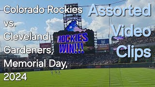 Colorado Rockies Game vs Cleavland Gardeners May 27 2024 Assorted Video Clips Score 86 [upl. by Atalanti36]