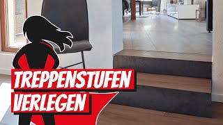 Treppenstufen bodengleich verlegen  Bauhelden [upl. by Ynahteb528]