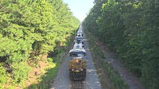 CSX M41503 with a Pair of ES40DCs pulling Hard as we get a top view [upl. by Herman]