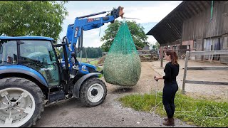 Heurundballen für den Reitstall Wellberg 🇨🇭🐎 vom Feld bis zu den Pferden [upl. by Phebe]