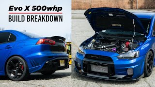 Evo X Build Breakdown  500whp 6266 Gen 2 Turbo Varis Bumper amp More [upl. by Anivram601]