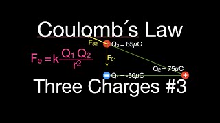 Coulombs Law 7 of 7 Force on Three Charges Arranged in a Right Triangle [upl. by Llib]