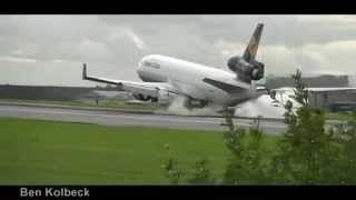 Lufthansa MD11 Smoky Landing HD [upl. by Hedaza958]