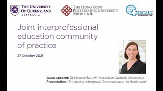 Webinar  Joint interprofessional education community of practice 27 Oct 2021 [upl. by Stalker823]