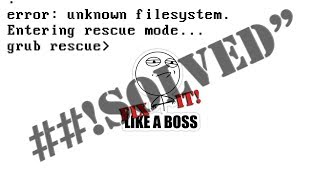 Simple Fix Grub error no such partition quotGrub Rescuequot [upl. by Veronica]