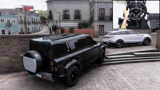 Land Rover Defender V8 amp Range Rover Velar  Forza Horizon 5  Moza R5 gameplay [upl. by Shaffert]