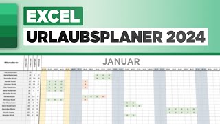 Excel Urlaubsplaner für 2024 inkl Download [upl. by Sudnor395]