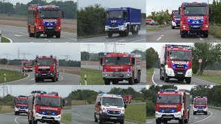 GTLF Treffen Großübung in Zeithain Einsatzfahrten FeuerwehrampTHW [upl. by Donall]