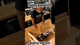 I made a FOLDING WORKBENCH for my WORKSHOP  on a BUDGET [upl. by Edgard]