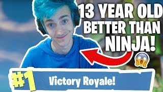 PLAYING WITH A 13 YEAR OLD BETTER THAN NINJA AT FORTNITE [upl. by Laeynad]